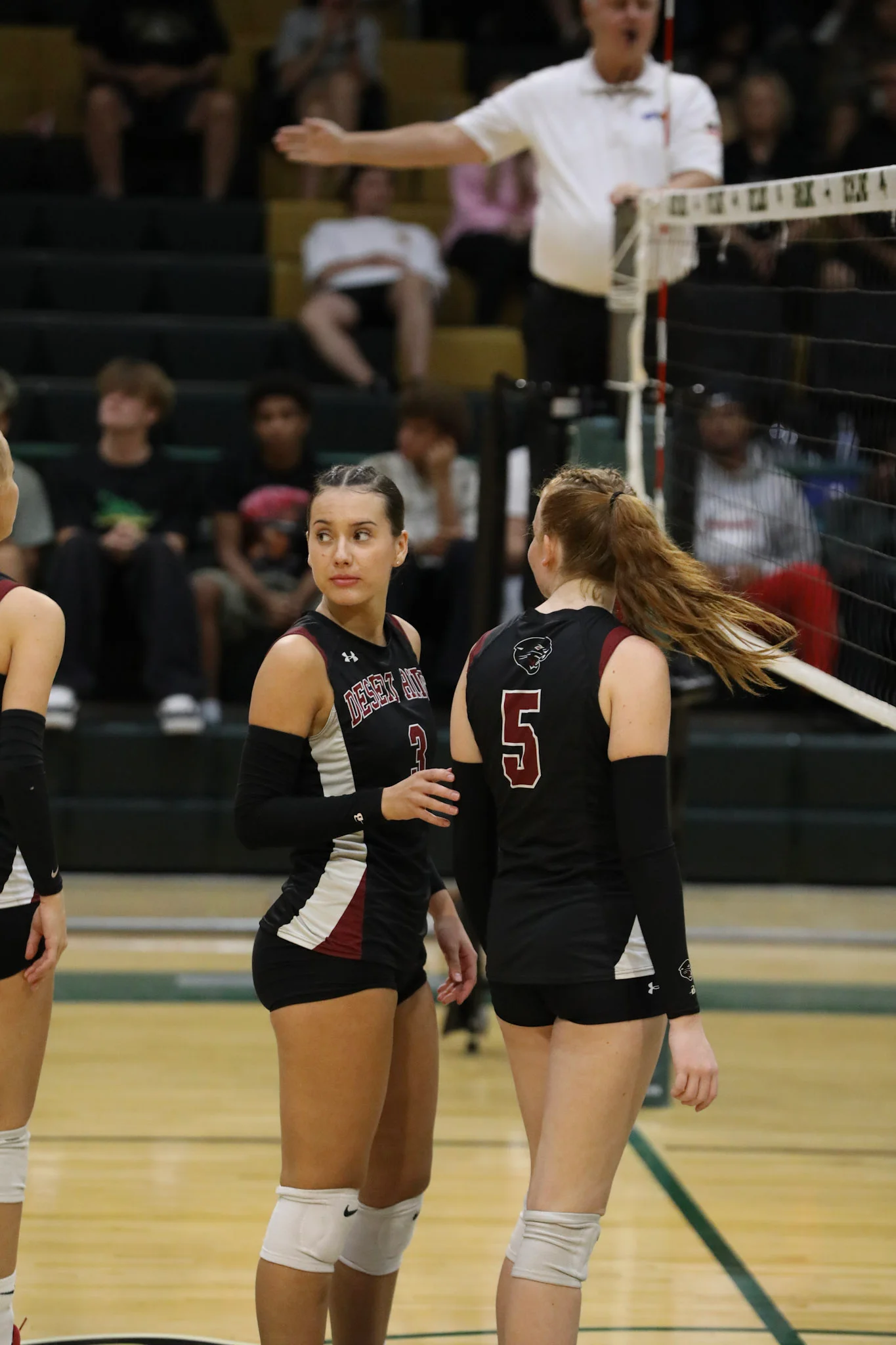 Waiting for the serve by a teammate